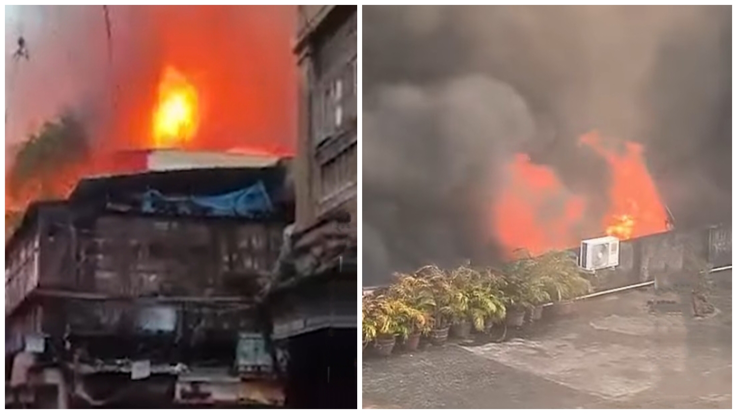 कोलकाता इजरा स्ट्रीट में भीषण आग, 25 दमकल गाड़ियां मौके पर जुटी