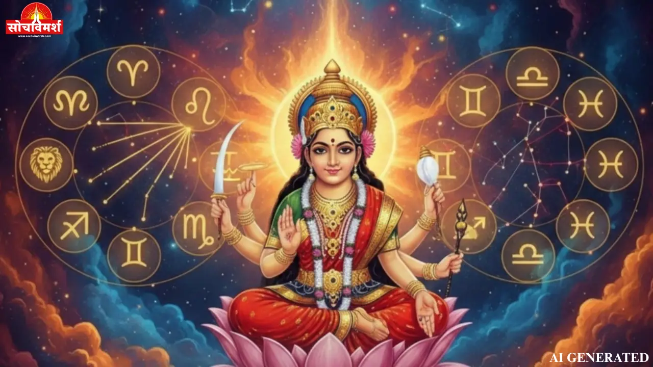 गुप्त नवरात्रि 2026 का पंचांग और ग्रहों की स्थिति को दर्शाता हुआ ज्योतिषीय चार्ट।